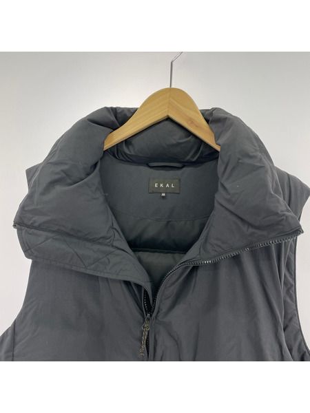 ダウンベスト EKAL スタンドダウンベスト ブラック