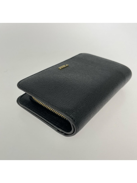 FURLA コンパクトウォレット 二ツ折リ財布/レザー/BLK