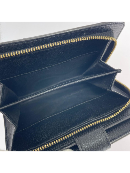 FURLA コンパクトウォレット 二ツ折リ財布/レザー/BLK
