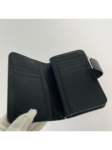 FURLA コンパクトウォレット 二ツ折リ財布/レザー/BLK