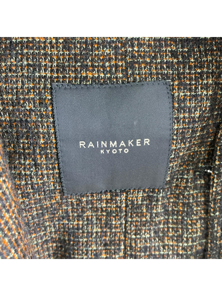 ジャケット RAINMAKER 20AW TWEED NO COLLAR JACKET 48