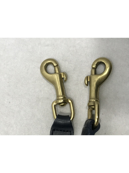 ショルダーバッグ OLD/USA製/ターンロック/レザー/紺