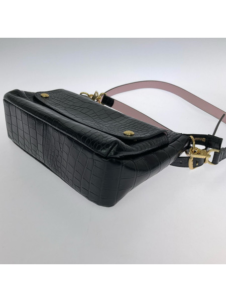 A.D.M.J ショルダーバッグ クロコ 型押シ