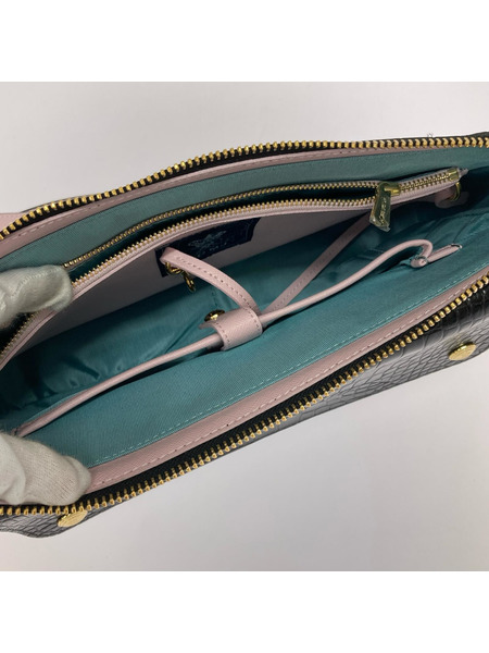 A.D.M.J ショルダーバッグ クロコ 型押シ