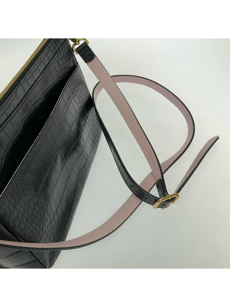 A.D.M.J ショルダーバッグ クロコ 型押シ