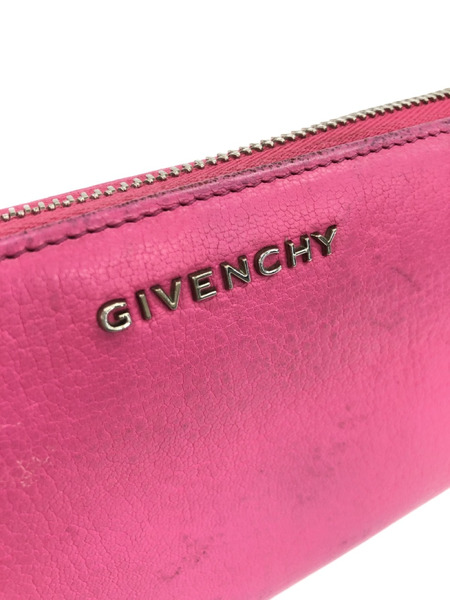GIVENCHY ロングウォレット ラウンドファスナー ピンク