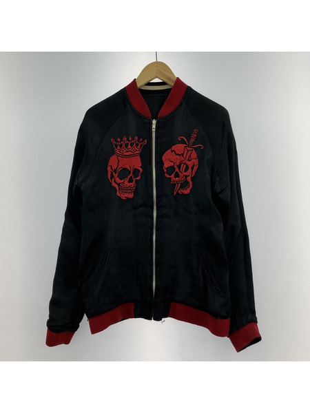 ジャケット SLOW JUNK STAR BONE柄刺繍スカジャン BLK M[値下]