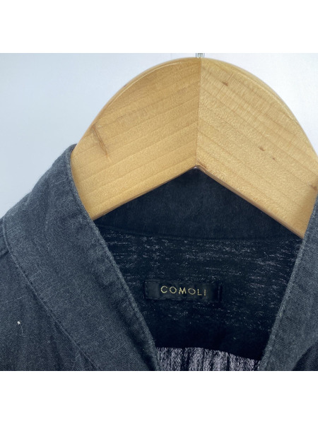 COMOLI ベタシャン プルオーバーシャツ 1 黒 R01-02004[値下]