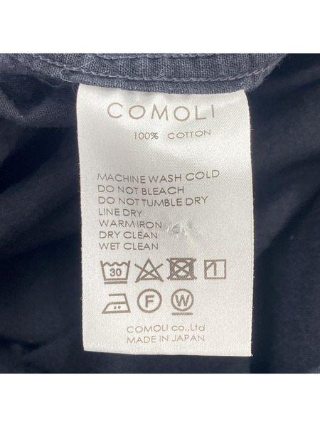 COMOLI ベタシャン プルオーバーシャツ 1 黒 R01-02004[値下]