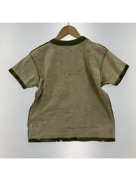 Vaquera inside out Tee インサイドアウト プリントTee S カーキ