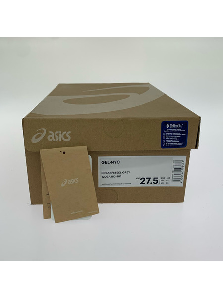 ASICS スニーカー GEL NYC CREAM/STEEL GREY (27.5cm)