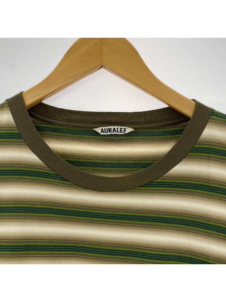 AURALEE GRADIENT STRIPE JERSEY TEE4 A25AT02GJ