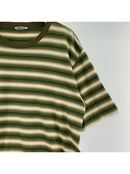 AURALEE GRADIENT STRIPE JERSEY TEE4 A25AT02GJ