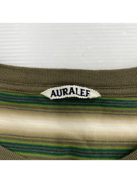 AURALEE GRADIENT STRIPE JERSEY TEE4 A25AT02GJ