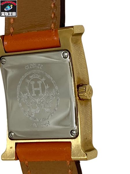 HERMES エルメス Hウォッチ HH1.201 電池交換済み レディース QZ クオーツ