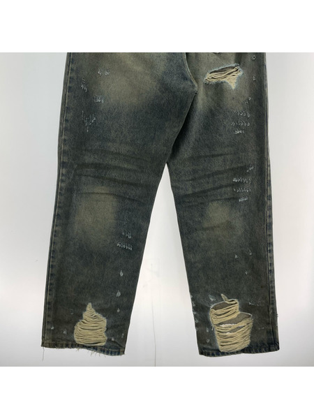 Basketcase Gallery 加工クラッシュデニム 28 ブルー