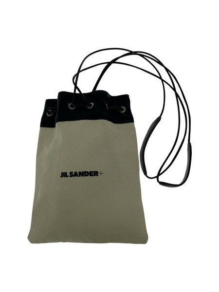 JIL SANDER ソノ他バッグ キャンバス×レザー 巾着バッグ