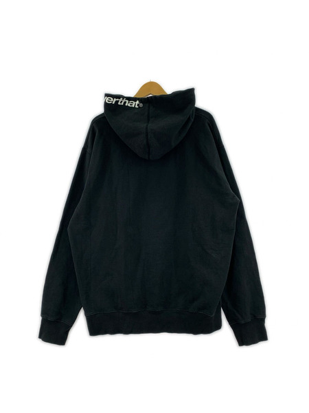 thisisneverthat パーカー フードロゴプリント 黒 XL