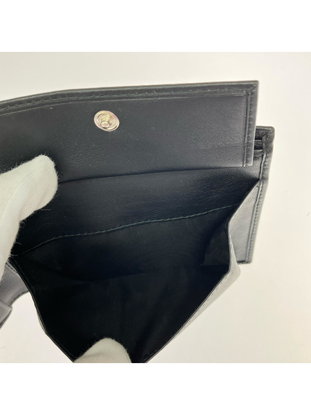 コンパクトウォレット レザー二ツ折リ財布 204 黒