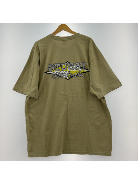 STUSSY 半袖Tシャツ・カットソー S/SプリントTee (XL)カーキ
