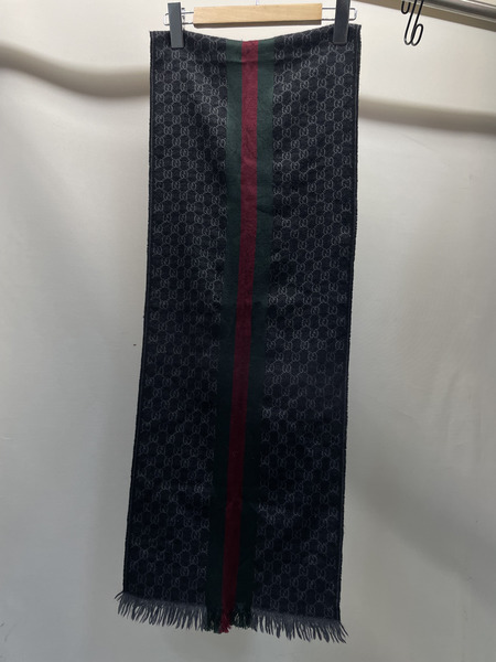 GUCCI GGパターン シェリーライン シルク×ウール マフラー 147351-46704-1166