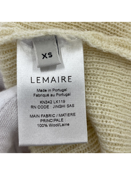 LEMAIRE/Vネックニットセーター/XS/ホワイト