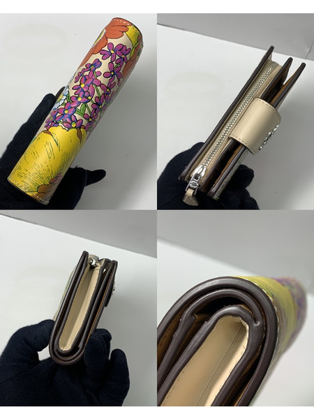 COACH  ミディアム コーナー ジップ ウォレット・フローラル プリント 本体のみ コーチ 財布 二つ折り財布 ミディアムウォレット 花柄