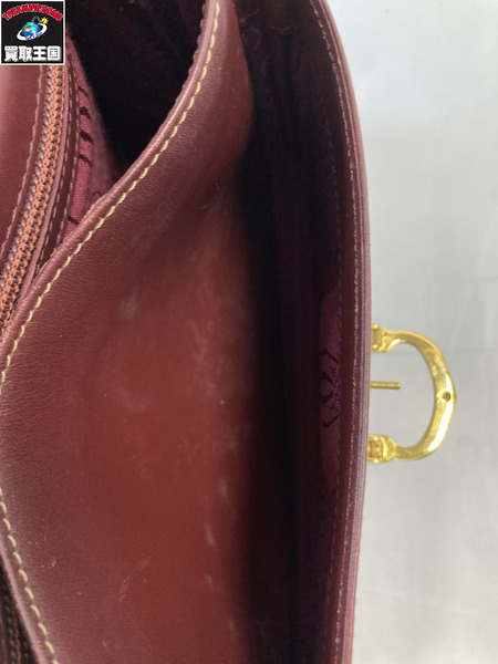 Cartier カルティエ マストライン ショルダーバッグ ボルドーカラー ゴールド金具
