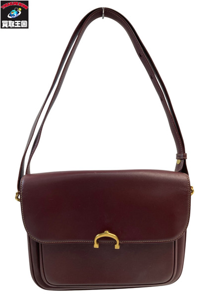 Cartier カルティエ マストライン ショルダーバッグ ボルドーカラー ゴールド金具