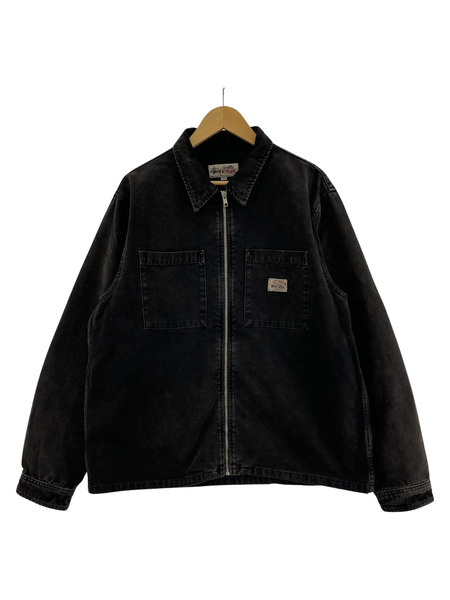 STUSSY WORKGEAR WASHED CANVAS ZIP SHIRT M