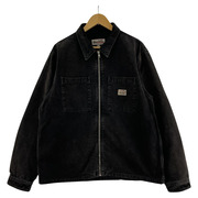 STUSSY WORKGEAR WASHED CANVAS ZIP SHIRT M