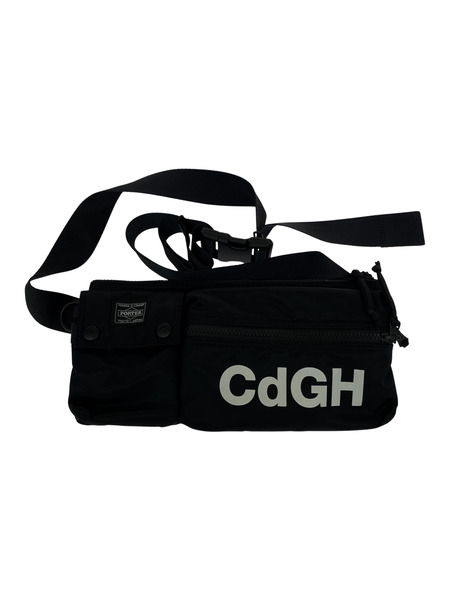PORTER×COMME des GARCONS HOMME CdGH ナイロンウエストバッグ ブラック[値下]