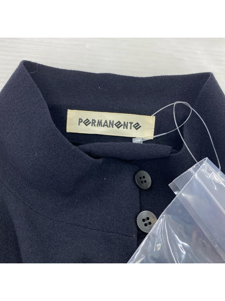 PERMANENTE ISSEY MIYAKE ハーフボタンブラウス 黒[値下]
