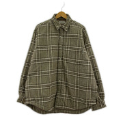 長袖シャツ SEDAN ALL-PURPOSE ラインドプレイドシャツ 灰 (L)