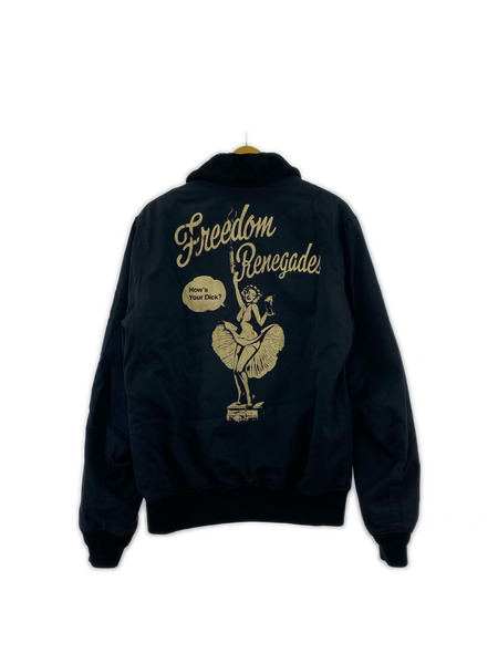 WACKO MARIA バックプリント フライトジャケット L ネイビー