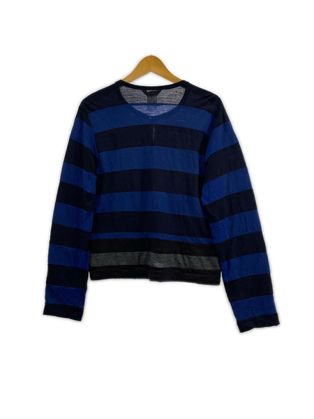 COMME des GARCONS カーディガン ボーダー 青/黒 カーデ