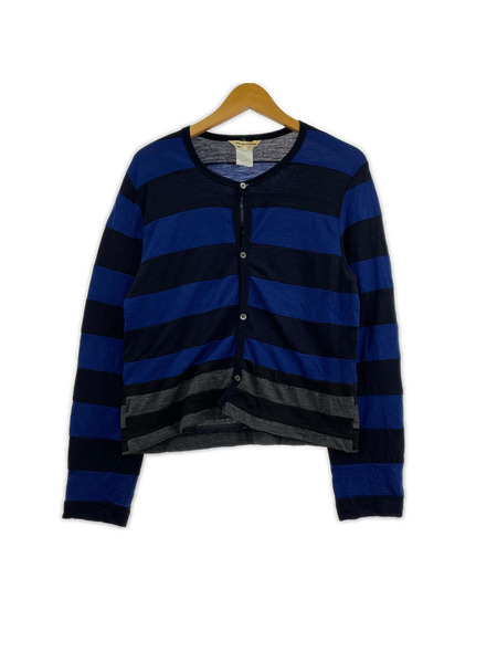 COMME des GARCONS カーディガン ボーダー 青/黒 カーデ