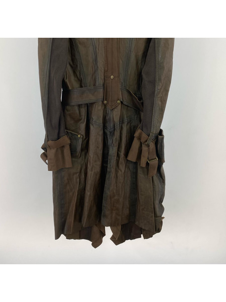 ソノ他 ドレープレザーコート 66 BRW