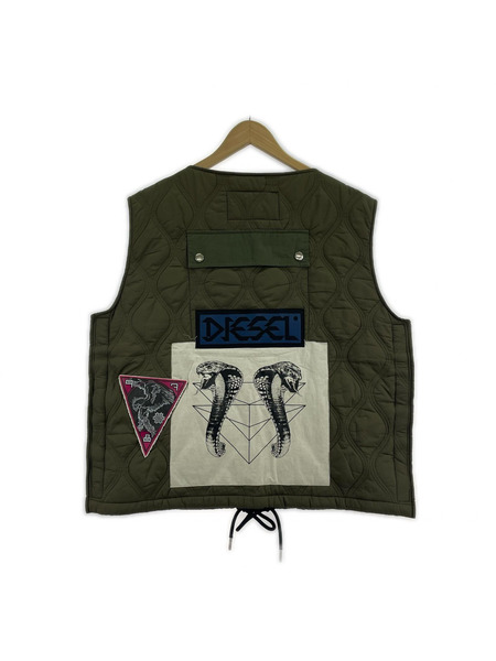 DIESEL ジャケット ワッペン付キ切替キルティングベスト[値下]
