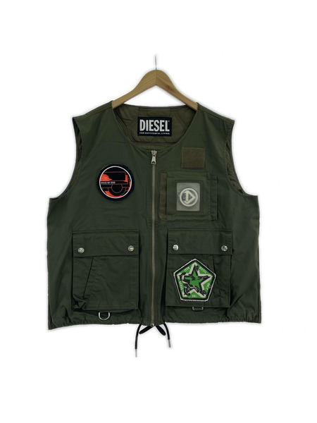 DIESEL ジャケット ワッペン付キ切替キルティングベスト[値下]