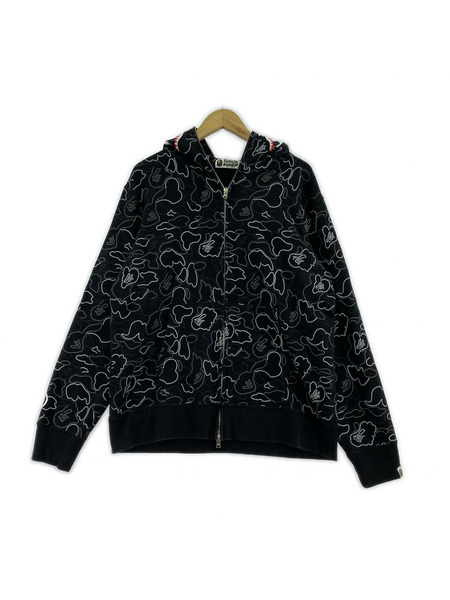 A BATHING APE パーカー NEON CAMO SHARK FULL ZIP HOODIE L