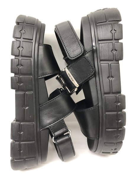 Miu Miu　靴 チャンキーネオプレインサンダル　黒