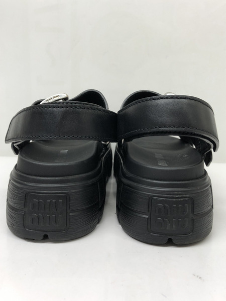 Miu Miu　靴 チャンキーネオプレインサンダル　黒