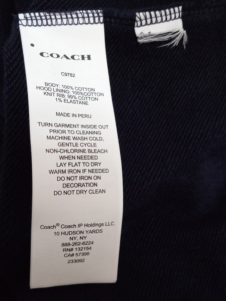 COACH フーディ ワンピース 紺 C9782