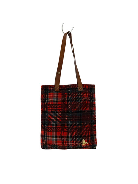 Vivienne Westwood ソノ他バッグ トートバッグ/チェック柄 赤