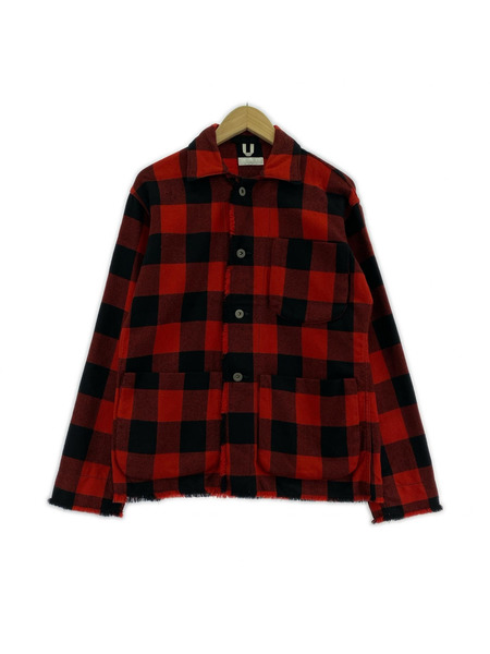 CLASS カットオフ ブロックチェックウールカバーオール 2 赤