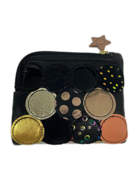 TSUMORI CHISATO コンパクトウォレット CARRY マルチドットレザーウォレット BLK