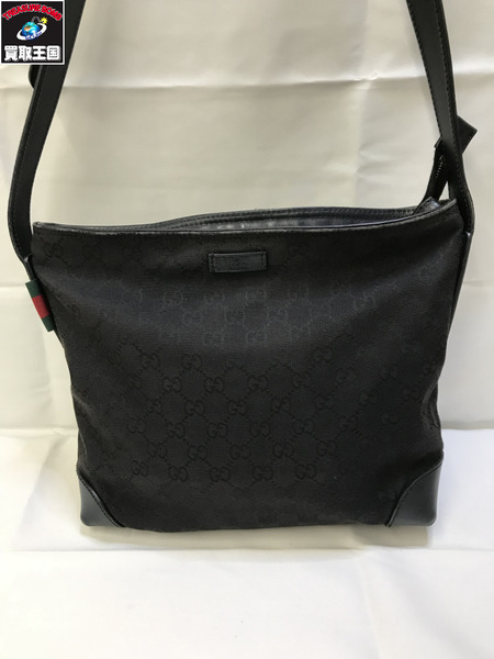 GUCCI 337598 GGキャンバス ショルダーバック ブラック グッチ 