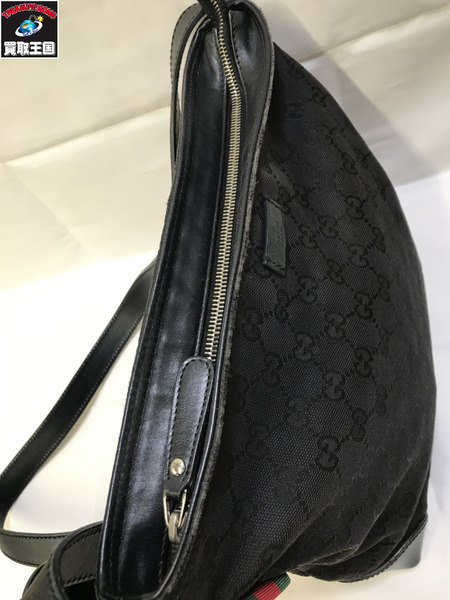 GUCCI 337598 GGキャンバス ショルダーバック ブラック グッチ 