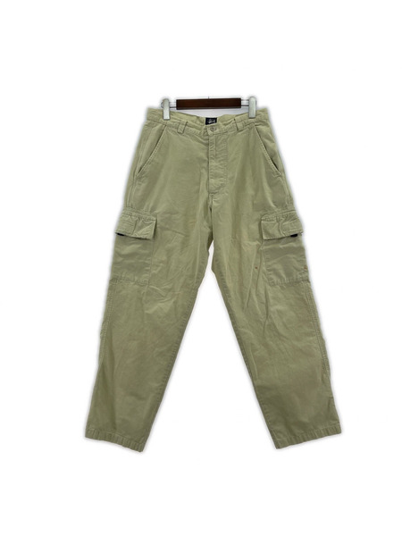 STUSSY パンツ 90s頃 USA製  リップストップ カーゴパンツ (W30) ベージュ